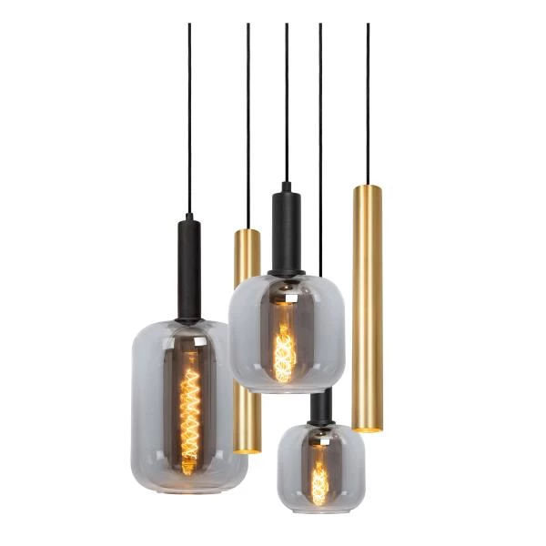 Lucide JOANET - Pendant light - Ø 65 cm - 4xE27 - Brass - detail 1